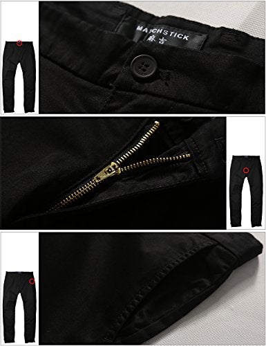 Match Men's Slim Fit Tapered Stretchy Casual Pants (32W x 31L, 8050 Black) - Image 5