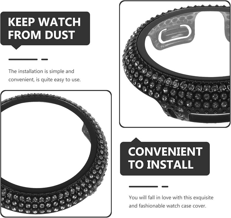 Sparkling Rhinestone Protective Case Cover for Compatible Smartwatch Anti Scratch Full Coverage - Image 3