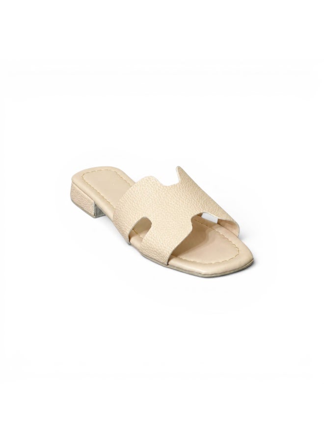 LIFESTYLISH Slippers flat leather Stylish with - SL-230 - Beige - Image 1
