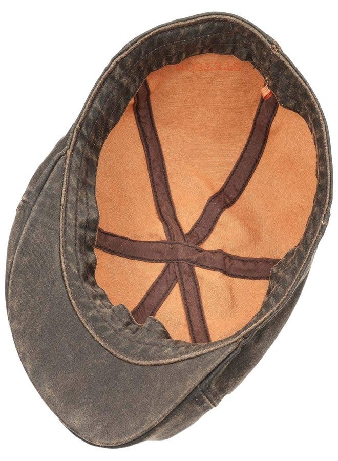 Stetson Level Distressed Cotton Duckbill Flat Cap Large Brown - Image 5