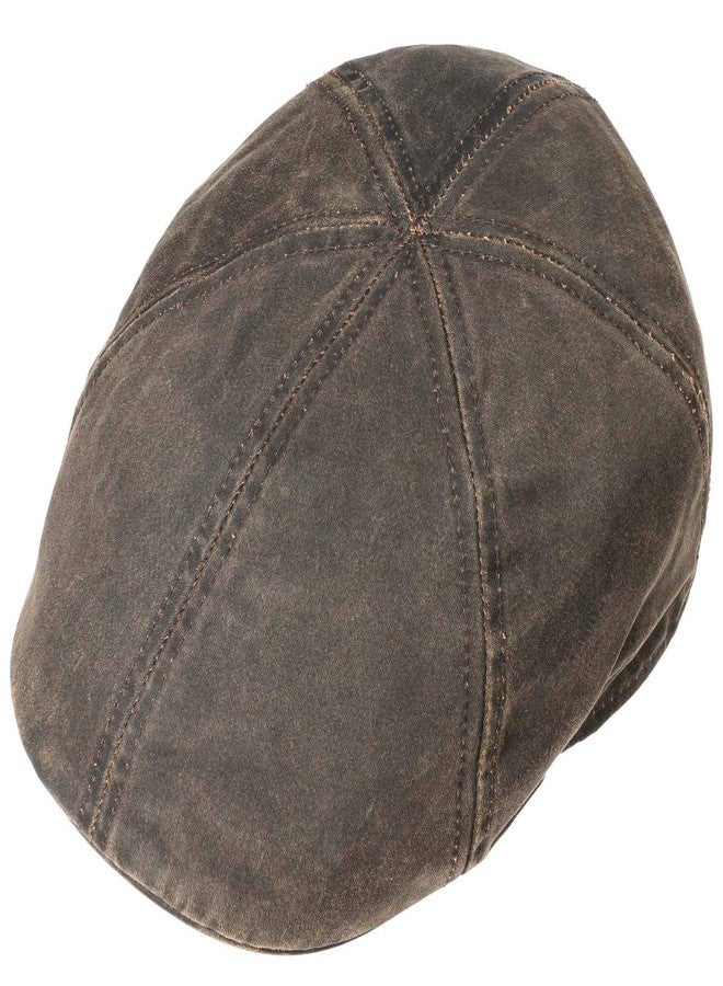 Stetson Level Distressed Cotton Duckbill Flat Cap Large Brown - Image 4