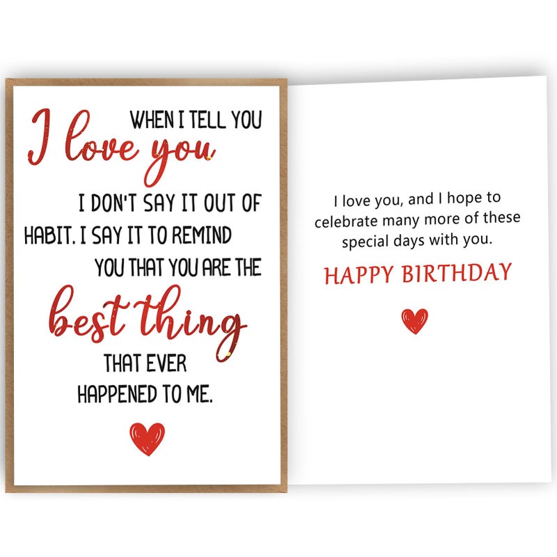 HEJOYN Happy Birthday Card & Gifts for Men Husband Boyfriend Wife Girlfriend Him Her Women, Funny Bday Card, Romantic Birthday Decorations - Image 1