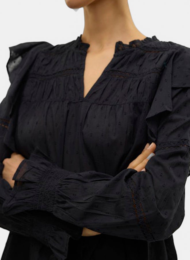 VERO MODA Womens Trine Longsleeve Frill Top - Image 4