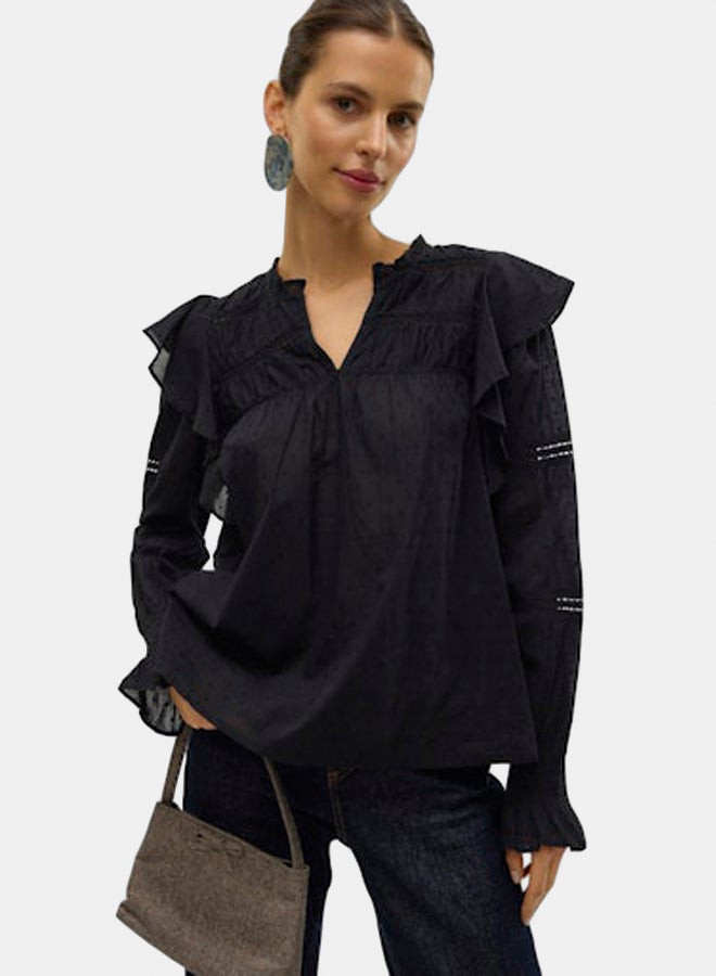 VERO MODA Womens Trine Longsleeve Frill Top - Image 2