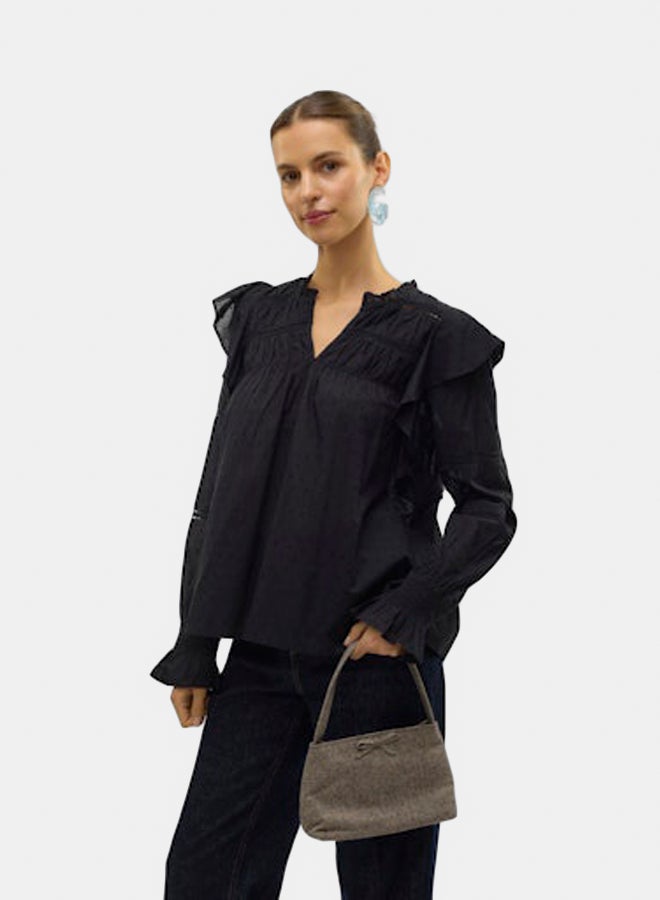 VERO MODA Womens Trine Longsleeve Frill Top - Image 3