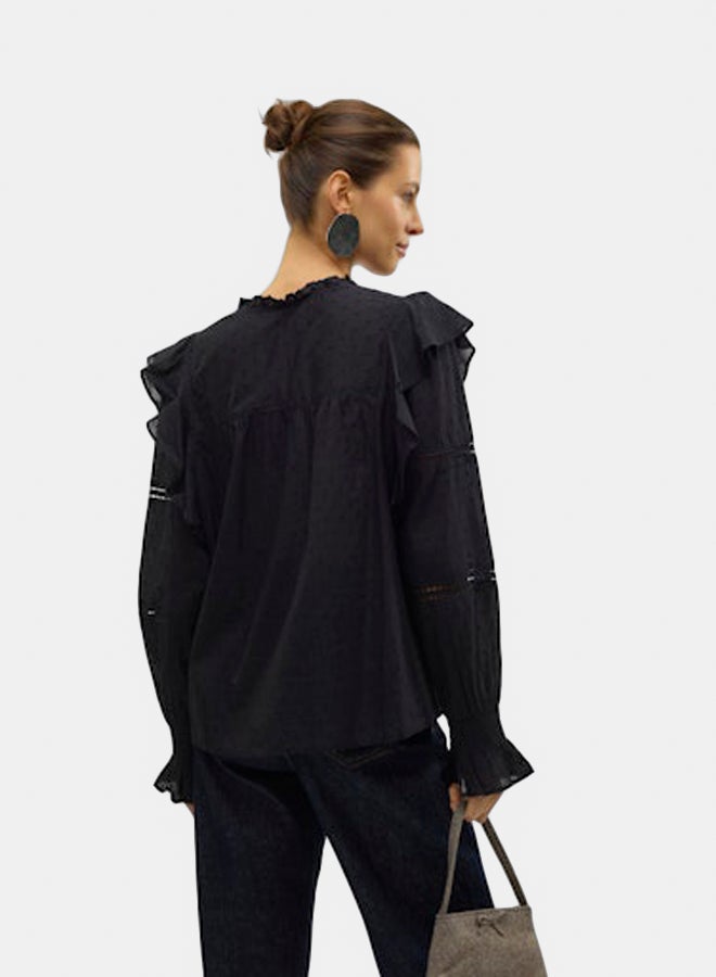 VERO MODA Womens Trine Longsleeve Frill Top - Image 5