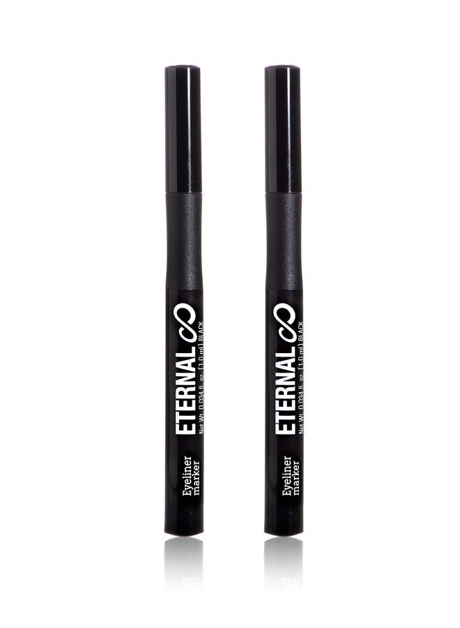 Eternal Liquid Professional Eyeliner Marker - Water and Sweat Resistant Non-Smudge with Matte Finish and Thin Tip for Sharp Intense Lines - 2 Pack (Black) (2 Pack) - Image 2