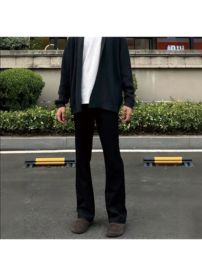 Foss Phil American Style Flared Curved Blade Pants Men's Autumn Winter Casual Straight Fit Slim Sports Pants K1109 Black 2XL - Image 3
