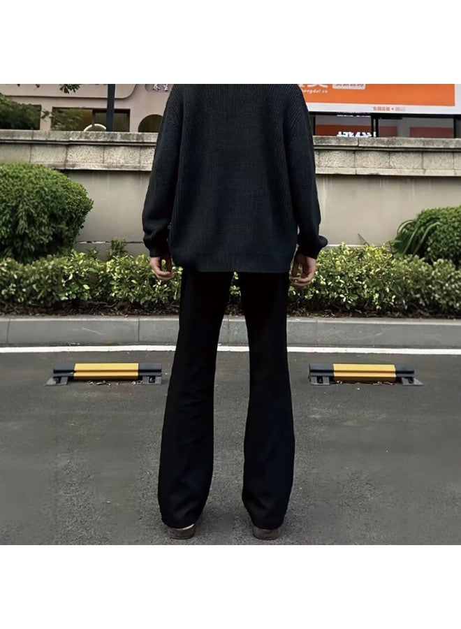 Foss Phil American Style Flared Curved Blade Pants Men's Autumn Winter Casual Straight Fit Slim Sports Pants K1109 Black 2XL - Image 2