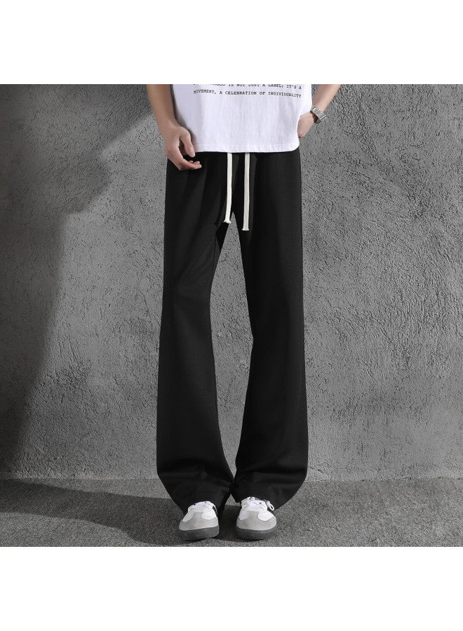 Foss Phil American Style Flared Curved Blade Pants Men's Autumn Winter Casual Straight Fit Slim Sports Pants K1109 Black 2XL - Image 5