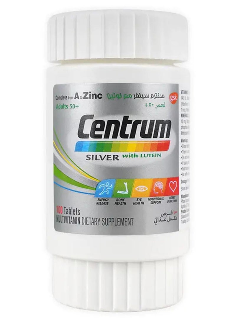 Centrum 100 Tablets- Centrum A to Zinc Multivitamin for Adults with Lutein – Includes Vitamins B, C, D & Essential Minerals & Centrum Silver With Lutein, 100 Tablets, Specially formulated for Adults 50+ Bundle - Image 3