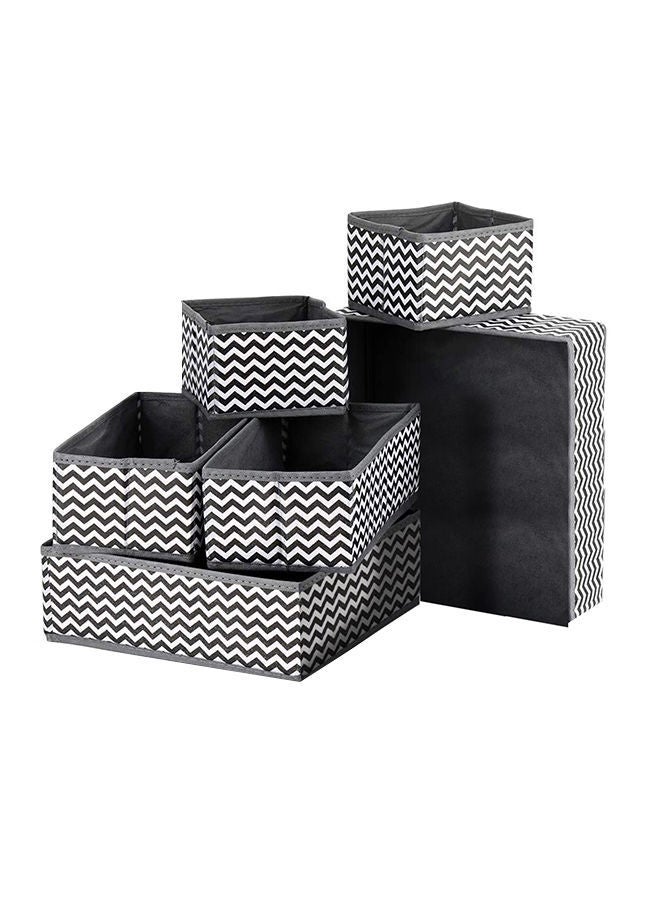 NIBEMINENT 6-Piece Foldable Closet Organizer Grey/White  - Image 1