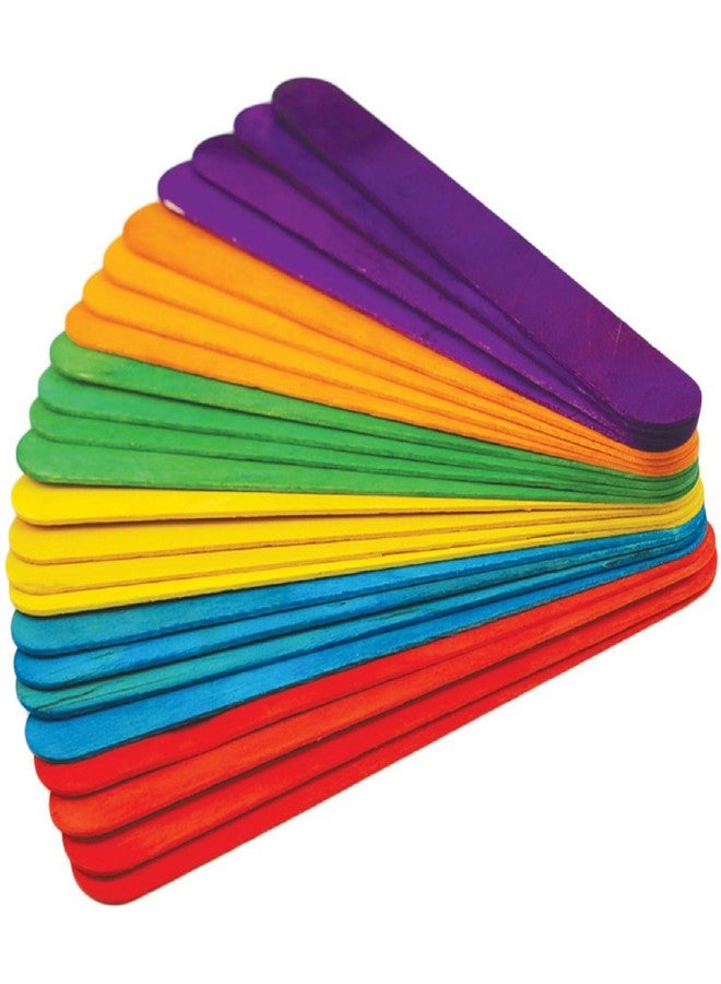 KTOJOY 6” 50 Pcs Colored Jumbo Wooden Craft Sticks Wooden Popsicle Colored Craft Sticks Stick 3/4”Wide Treat Sticks Ice Pop Sticks for DIY Crafts，Home Art Projects, Classroom Art Supplies - Image 4