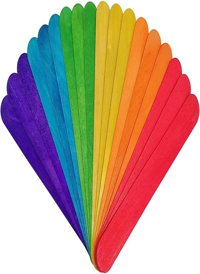 KTOJOY 6” 50 Pcs Colored Jumbo Wooden Craft Sticks Wooden Popsicle Colored Craft Sticks Stick 3/4”Wide Treat Sticks Ice Pop Sticks for DIY Crafts，Home Art Projects, Classroom Art Supplies - Image 2