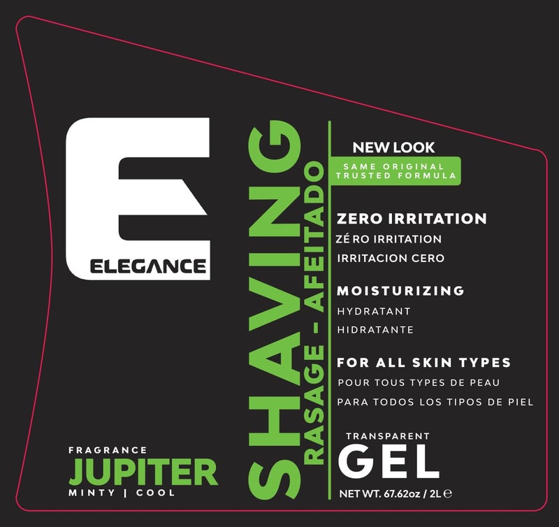 E Elegance Barber Accessories - Transparent Shaving Gel For Men Or Women, Minty/Cool Jupiter Fragrance - The Ultimate Shaving Solution For A Smooth, Irritation-Free Experience, 4.2 Pounds - Image 2