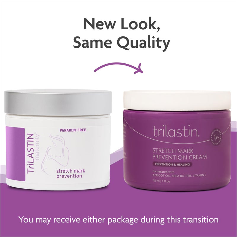 TriLASTIN Maternity Stretch Mark Cream - Hydrating Pregnancy-Safe Skin Care - Gentle Hypoallergenic Care for Pregnancy Must Haves - Pairs Belly Butter & Stretch Mark Oil - 4 Fl Oz Each, Pack of 2 - Image 2