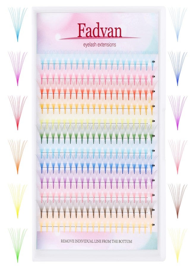FADVAN Colored Lash Extensions 240PCS 10D Colored Lashes Premade Fans Eyelash Extensions 0.07 D Curl 12 Color Lashes Extension 14mm Soft and Light Weight Colored Individual Lashes (12 Color-0.07C, 14mm） - Image 1
