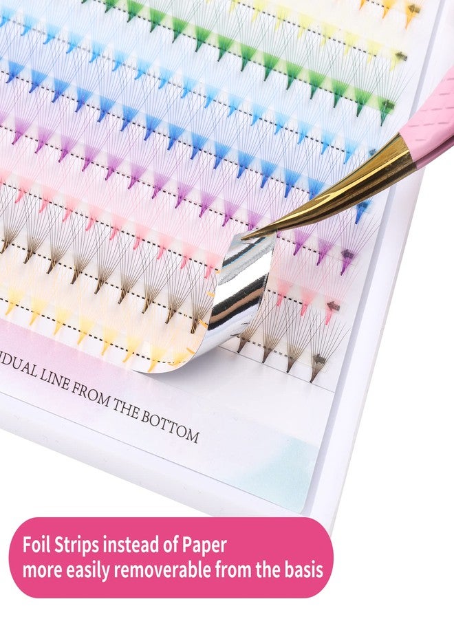 FADVAN Colored Lash Extensions 240PCS 10D Colored Lashes Premade Fans Eyelash Extensions 0.07 D Curl 12 Color Lashes Extension 14mm Soft and Light Weight Colored Individual Lashes (12 Color-0.07C, 14mm） - Image 5