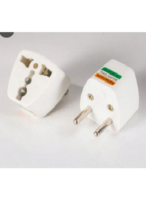3-pin to 2-pin adapter plug for good insulation, white, 220V power, 3 pieces