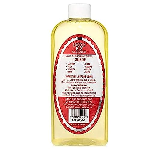 Lincoln EZ Cleaner The Original AllPurpose Cleaner for Leather Suede Fabric Removes Dirt Salt Stains 8oz Made in USA - Image 1