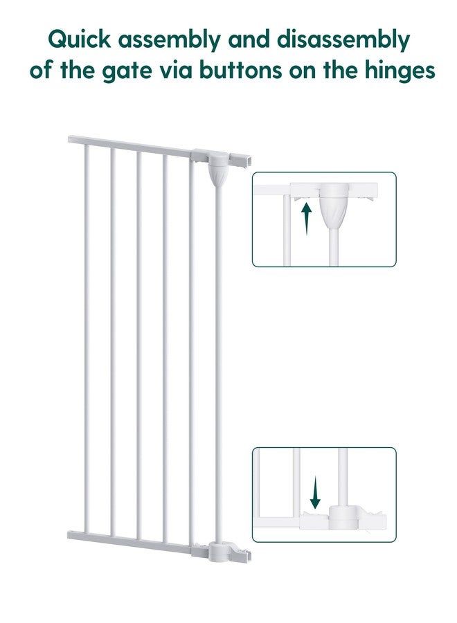 Babelio 16" Baby Gate Extension for Foldable Extra Wide Gates, 30" Tall Metal Dog Fence Extension, White - Image 4
