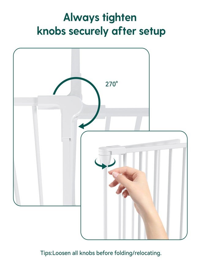 Babelio 16" Baby Gate Extension for Foldable Extra Wide Gates, 30" Tall Metal Dog Fence Extension, White - Image 3