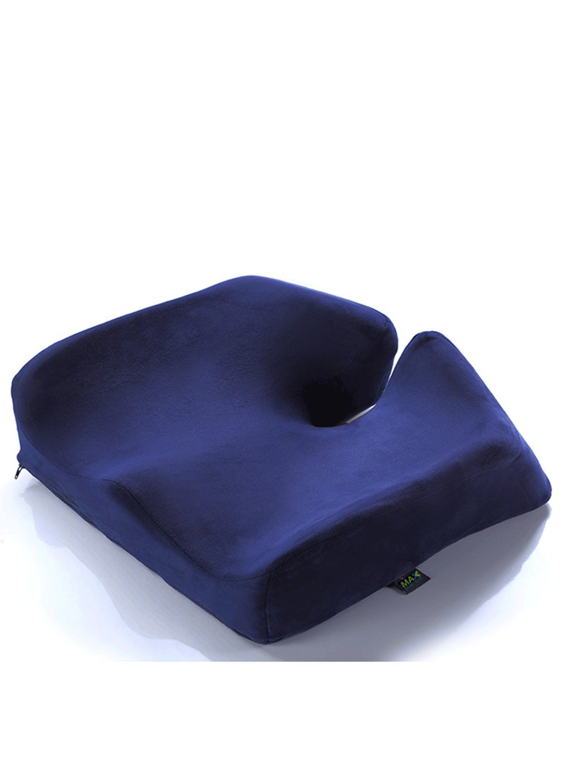 Max Comfort Advanced medical seat to prevent fistula pain and comfort when sitting for long periods, with a gel layer to prevent sweating, navy blue color - Image 1