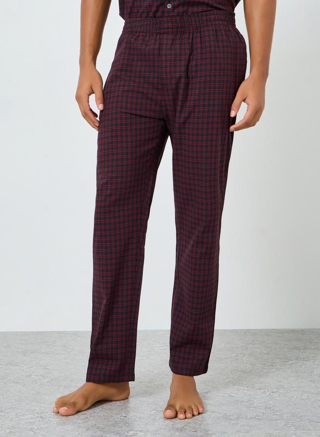 Styli Men Checkered Relaxed Fit Cotton Shirt and Pyjama Set - Image 4