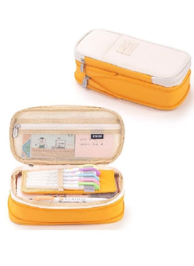 ANGOO - Pencil Bag Pen Case One Pieces, Large Capacity Students Stationery Pouch Pencil Holder Desk Organizer with Double Zipper, Portable Pencil Pouch for School Office Supplies. - Image 1