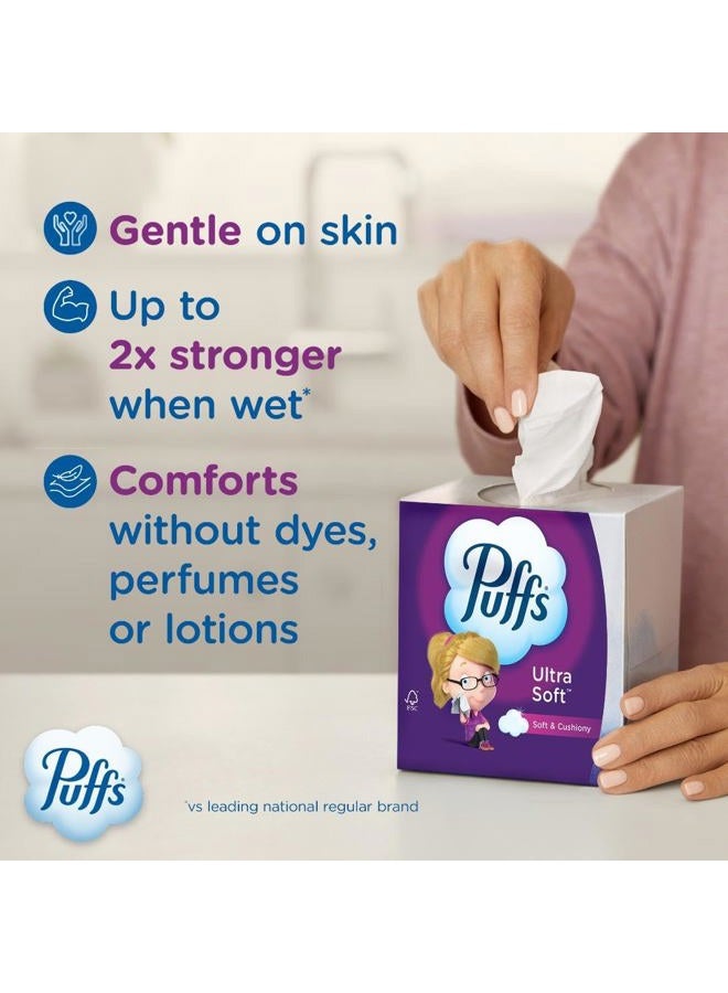 Puffs Ultra Soft Non-Lotion Facial Tissues, 1 Cube, 48 Tissues Per Box - Image 2