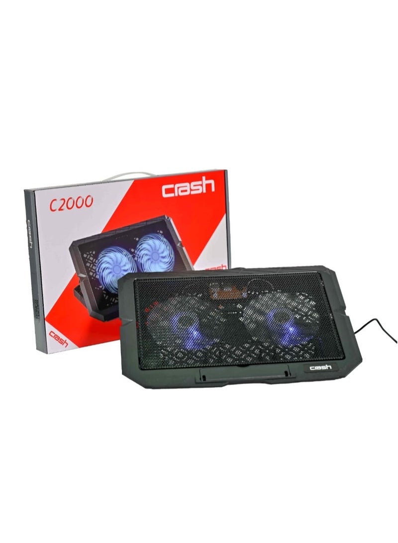 Crash Laptop Cooling Pad C2000 with Powerful Fan & Crash RGB Light