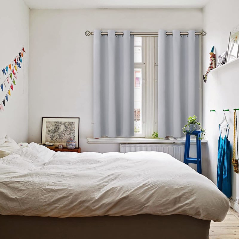 BGment Room Darkening Curtains 54 Inches Long - Grommet Thermal Insulated Drapes Window Treatment Curtains for Bedroom  2 Panels  38 x 54 Inch  Light Grey - Image 2