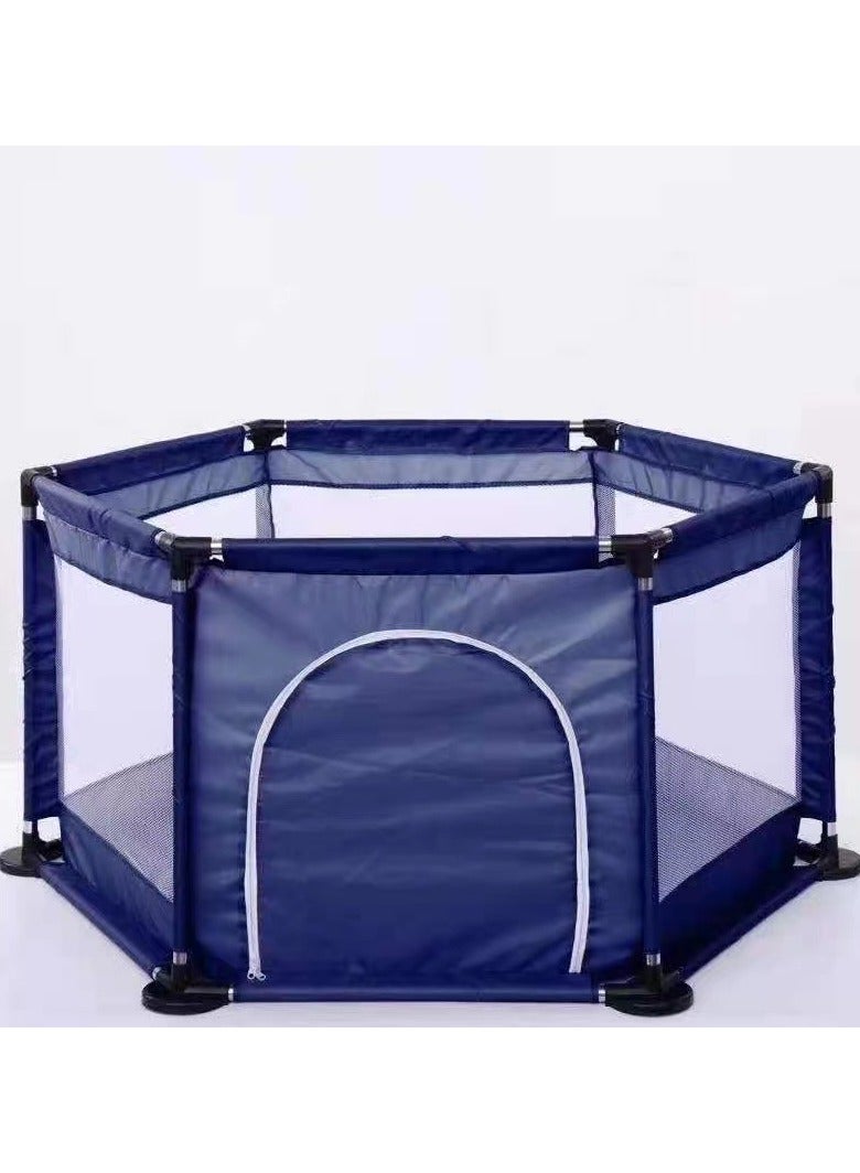Baby Climbing Mat Fence Anti Fall Toddler Ground Fence Protective Fence Indoor Home Playground - Dark Blue