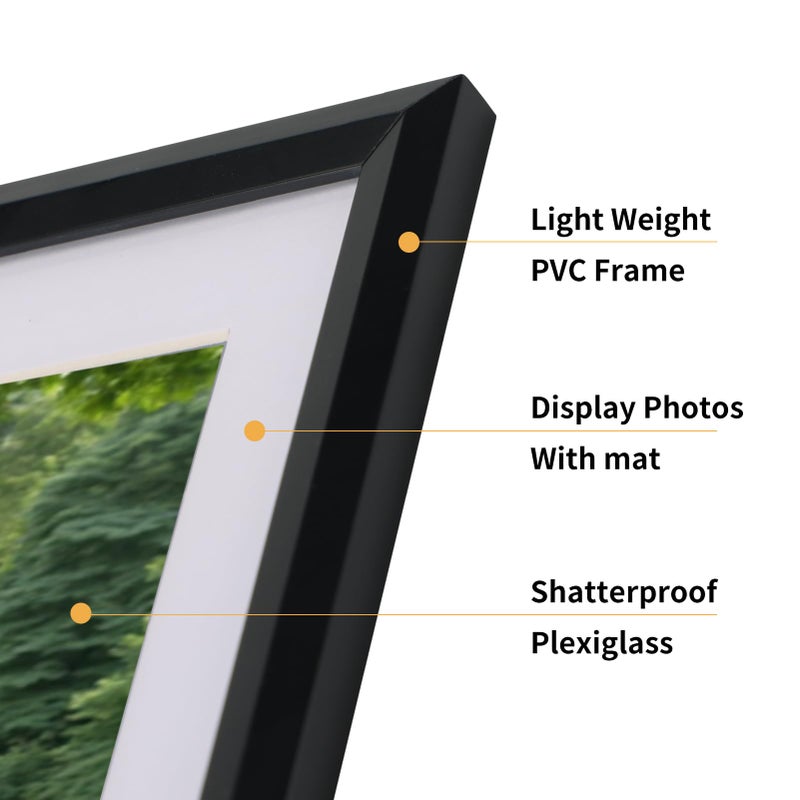 Edenseelake 8X10 Picture Frame Set Of 6  Display 5X7 Picture With Mat Or 8X10 Without Mat  Black Photo Frame For Wall Hanging Or Tabletop - Image 3