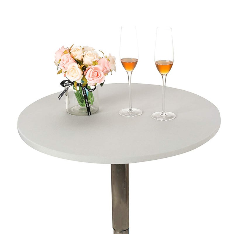 JISEN JISEN Cocktail Spandex Round Tablecloth Fitted Stretchable Table Cap 24 Inch ASilver Grey