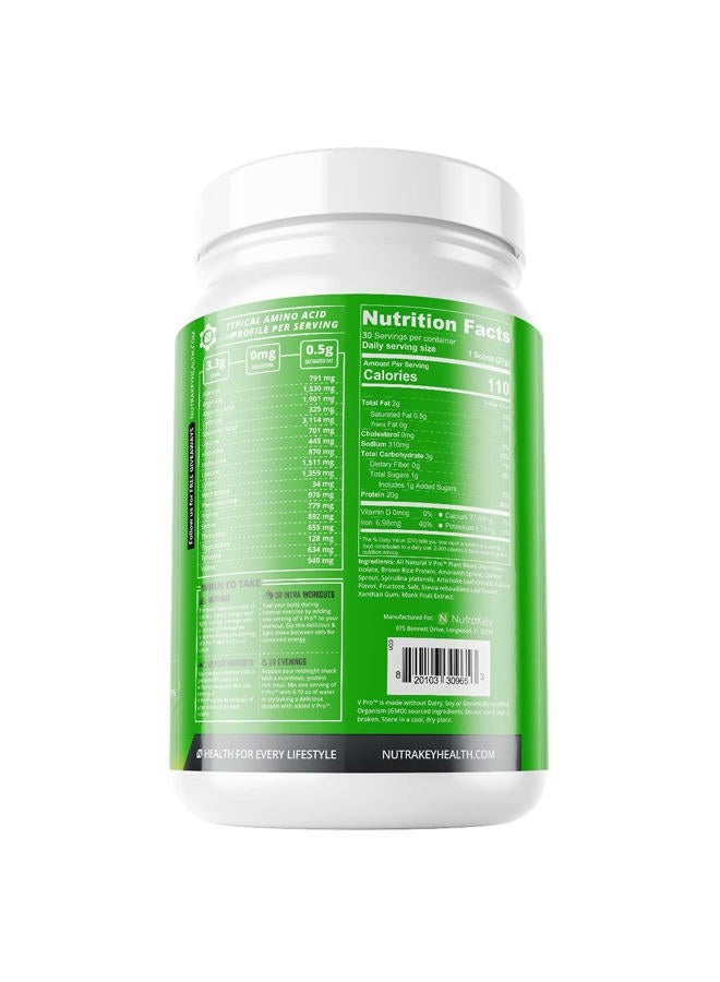 NutraKey V-Pro, Raw Plant Protein Powder, Organic, Vegan, Low Carb, Gluten Free with with 20g of Protein (Vanilla Cookie) 1.78-Pound. - Image 4