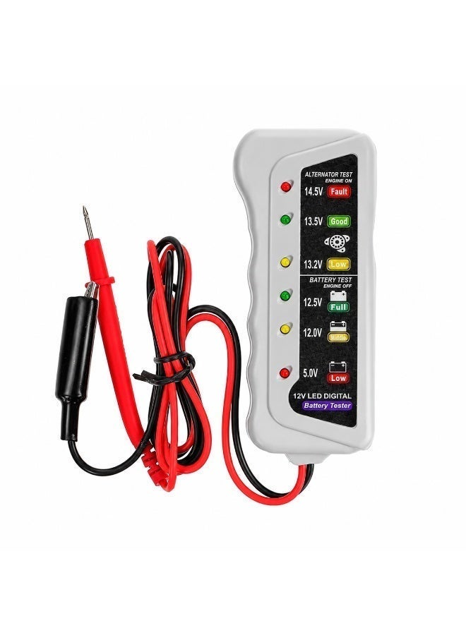 HB CNBJ 801 12V LED Digital Battery Tester for Car Battery Voltage Testing, Alternator Charging System Checker, Battery Condition Analyzer with Color Coded LED Indicator, Portable Automotive Diagnostic Tool for Quick Battery Health Check - Image 4