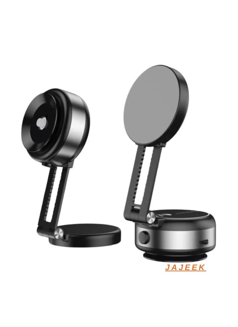 JAJEEK Vacuum Double-Side Use Magnetic Folding Phone Holder – Suction Cup, Angle Adjustable, Silicone Scratch-Free, Multi-Scenario Use, Universal Compatibility for Phones & Tablets, Ideal for Car, Desk, Kitchen, and More - Image 1