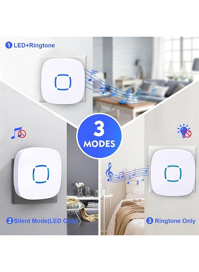SKY-TOUCH Wireless Doorbell Set Villa Doorbell with 1 Call Button  2 Receiver Waterproof Wireless Doorbell Adjustable Volume Home Door Bell With Sound  - Image 2