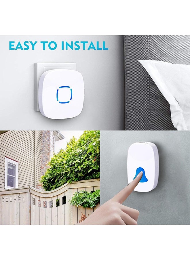 SKY-TOUCH Wireless Doorbell Set Villa Doorbell with 1 Call Button  2 Receiver Waterproof Wireless Doorbell Adjustable Volume Home Door Bell With Sound  - Image 3