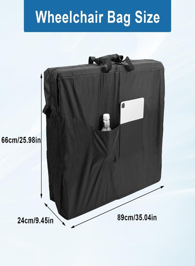 FDFuZhao Wheelchair&Rollator Travel Bag, 600D Oxford Fabric Foldable Wheelchair Travel Bag,Transport Chairs, Folding rollator Walker Accessories Waterproof Walker Bag (45.28 × 15.74× 31.5 inch) - Image 2
