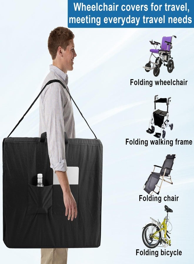 FDFuZhao Wheelchair&Rollator Travel Bag, 600D Oxford Fabric Foldable Wheelchair Travel Bag,Transport Chairs, Folding rollator Walker Accessories Waterproof Walker Bag (45.28 × 15.74× 31.5 inch) - Image 5