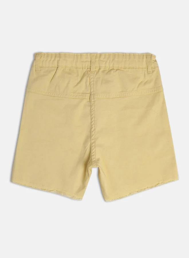 MINIKLUB Girls Cotton Blend Shorts with Elastic Waistband