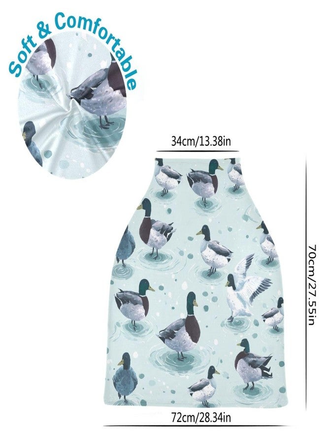 Pigsaly Cute Mallard Ducks Baby Car Seat Covers Farmhouse Animals Carseat Canopy Soft Infant Stroller Cover Nursing Breastfeeding Covers for Girls Boys Newborn Fit Summer Spring Autumn - Image 3