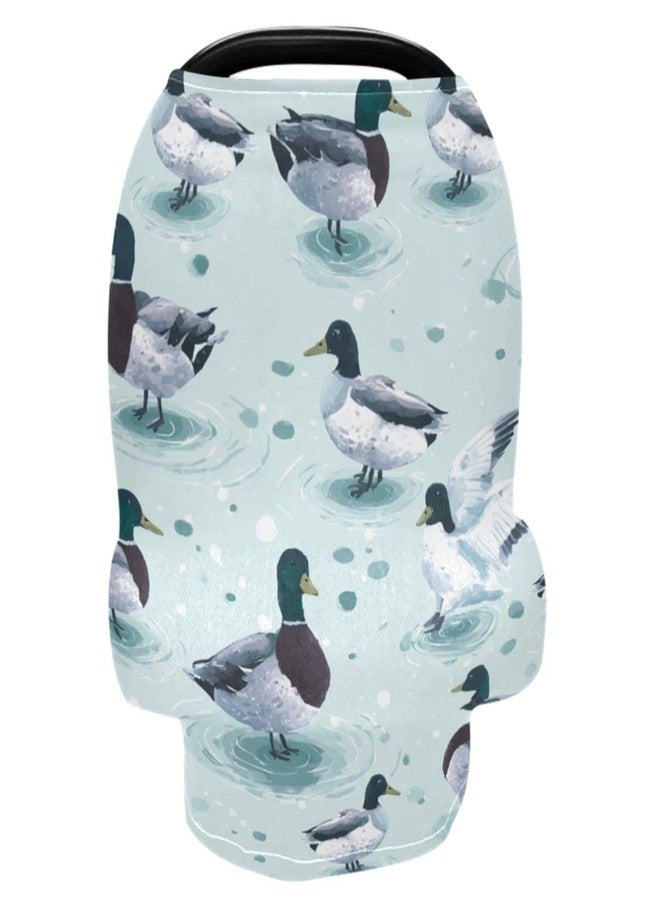 Pigsaly Cute Mallard Ducks Baby Car Seat Covers Farmhouse Animals Carseat Canopy Soft Infant Stroller Cover Nursing Breastfeeding Covers for Girls Boys Newborn Fit Summer Spring Autumn - Image 4
