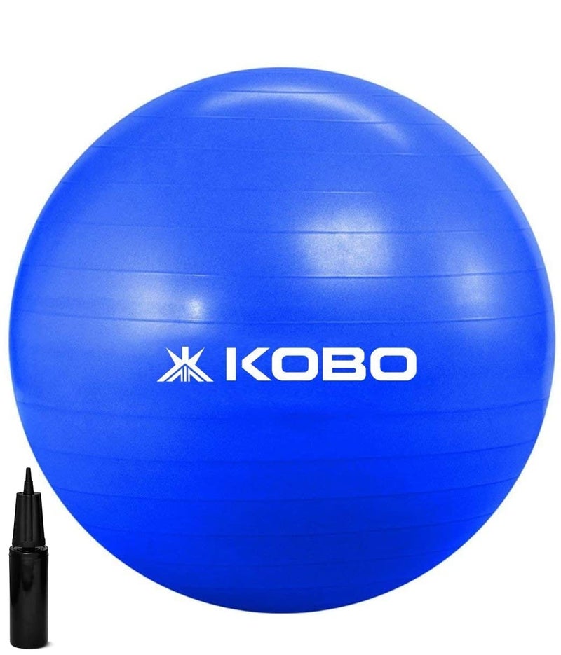 KOBO Gym Ball Anti Burst with Foot Pump (Imported) (Blue Colour) (85 cm) - Image 2