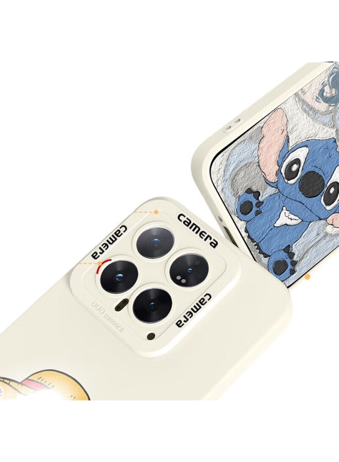 Xp Suitable For Xiaomi 14 Phone Case, Full Lens Protection, Xiaomi 14 Soft Shell, Heat Dissipation, Silicone Cartoon Creative, For Men And Women, Couples, Shockproof, High-End Feel - Klein Blue Cute Dizi - Image 1