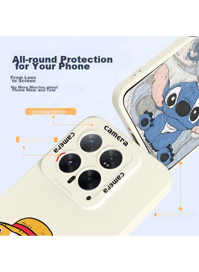 Xp Suitable For Xiaomi 14 Phone Case, Full Lens Protection, Xiaomi 14 Soft Shell, Heat Dissipation, Silicone Cartoon Creative, For Men And Women, Couples, Shockproof, High-end Feel - Klein Blue Cute Dizi - Image 3