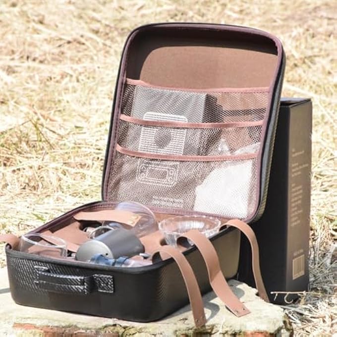 rayihni Coffee Maker Set 10 Pack V60 Pour Over Drip Coffee Set Coffee Serving Sets Travel Coffee Kit With Coffee Grinder Server Kettle Filter Scale  Glass Drip Funnle SetAll In Gift Bag - Image 4