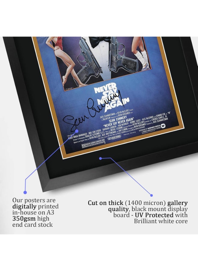 HWC Trading HWC Trading James Bond - Never Say Never Again Sean Connery 16 x 12 inch Gifts Printed Poster Signed Autograph Picture for Movie Memorabilia Fans - 16" x 12" Framed  - Image 4
